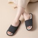 Linen House Slippers 2 Pairs Striped Indoor Home Slippers