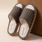Linen House Slippers 2 Pairs Striped Indoor Home Slippers