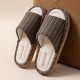 Linen House Slippers 2 Pairs Striped Indoor Home Slippers
