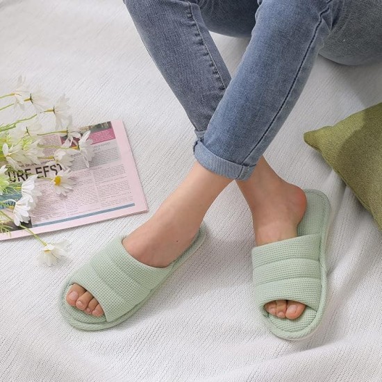 House Slippers for Women Men Waffle Indoor Slippers