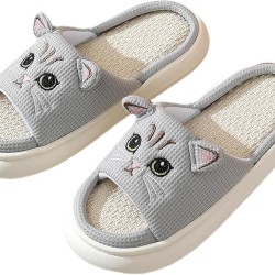 Cat Slippers for Women Fuzzy Plush Kitty House Shoes