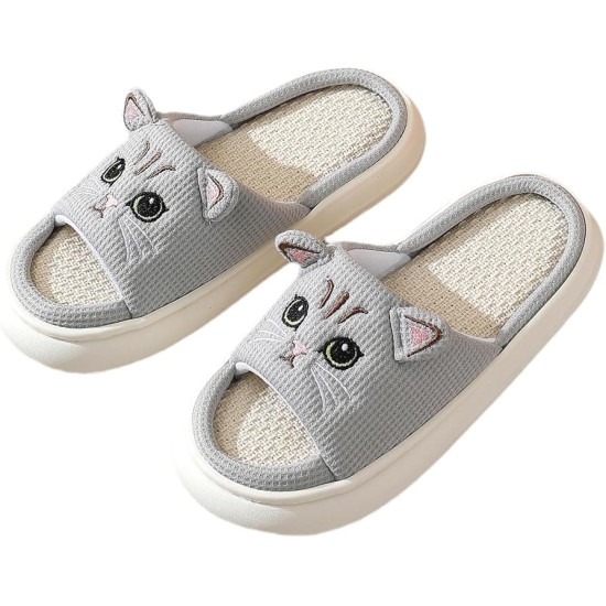 Cat Slippers for Women Fuzzy Plush Kitty House Shoes