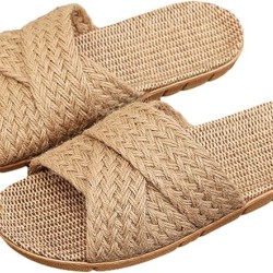 Unisex Linen Slippers Indoor Breathable House Shoes