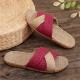 Unisex Linen Slippers Indoor Breathable House Shoes