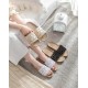 Lace Band Linen Slippers for Women Non-Slip Indoor House Shoes