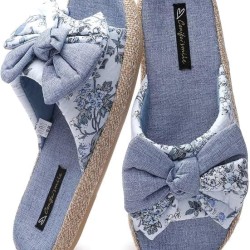 Bow Slippers for Women Open Toe with Low Arch Support