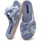 Bow Slippers for Women Open Toe with Low Arch Support