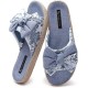 Bow Slippers for Women Open Toe with Low Arch Support