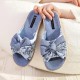 Bow Slippers for Women Open Toe with Low Arch Support