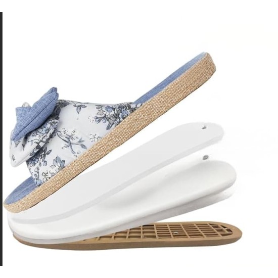 Bow Slippers for Women Open Toe with Low Arch Support