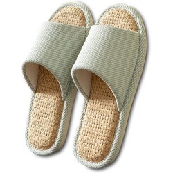 Women and Men Linen House Slippers Indoor