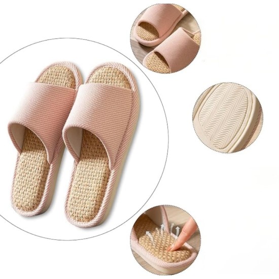 Women and Men Linen House Slippers Indoor