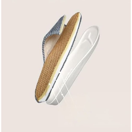 Womens House Slippers Open Toe Tatami Straw Men's Indoor Shoes