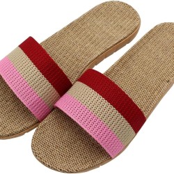 Unisex Linen Skidproof Indoor Slippers