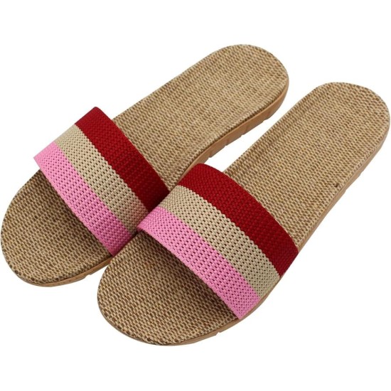 Unisex Linen Skidproof Indoor Slippers
