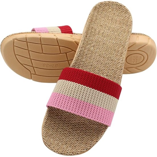 Unisex Linen Skidproof Indoor Slippers