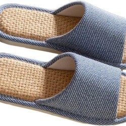 Linen Slippers Indoor Silent Slippers For Women And Men