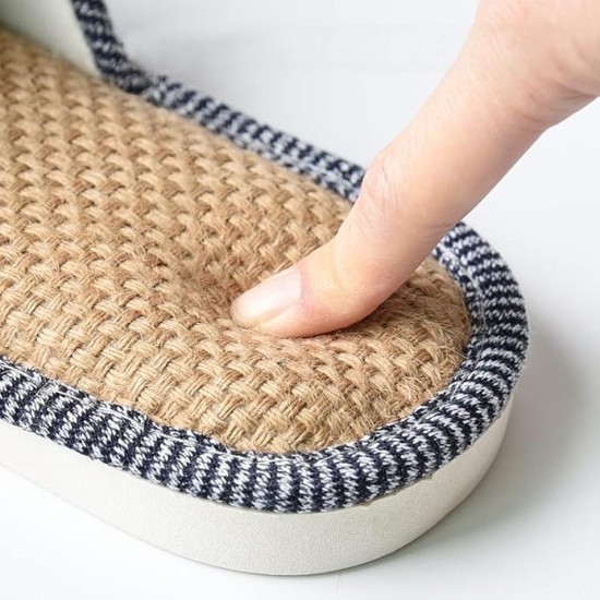 Linen Slippers Indoor Silent Slippers For Women And Men
