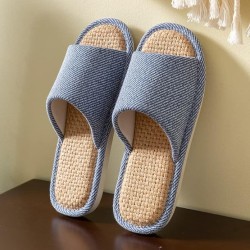 Linen Slippers Indoor Silent Slippers For Women And Men