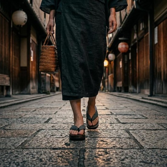 Wooden Clogs with Tabi Socks Japanese Geta Sandals