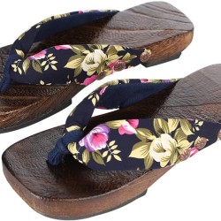 Japanese Geta Flip Flops Sandals Wood Traditional Women Clogs Mules