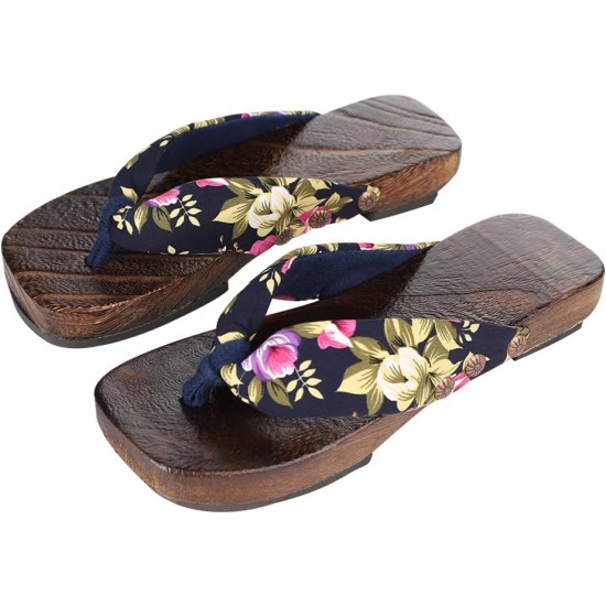 Japanese Geta Flip Flops Sandals Wood Traditional Women Clogs Mules