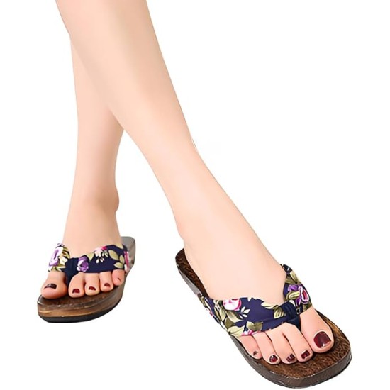 Japanese Geta Flip Flops Sandals Wood Traditional Women Clogs Mules