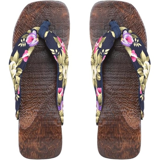 Japanese Geta Flip Flops Sandals Wood Traditional Women Clogs Mules