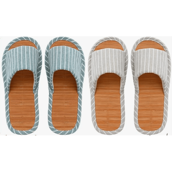2 Pairs Bamboo Slippers for Breathable Soft House Slippers 