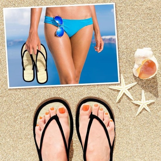 Women's Bamboo Flip Flop Non Slip Lightweight Indoor Beach Sandals