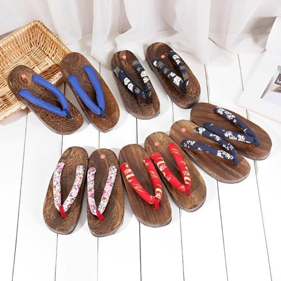 Kids Japanese Traditional Shoes Wooden Sandals Geta Clog