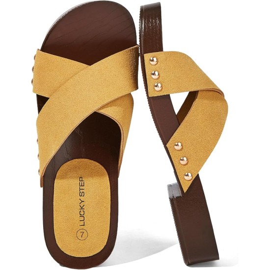 Women's Slide Sandals Wooden Slippers