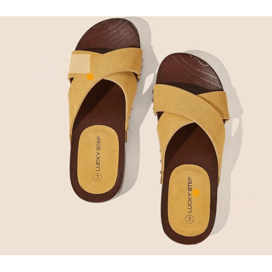 Women's Slide Sandals Wooden Slippers